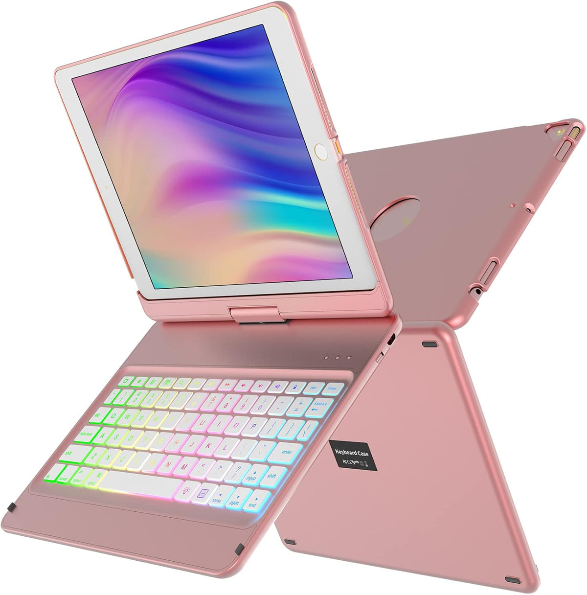 10 Color Backlit 360 Rotatable Keyboard Case U749