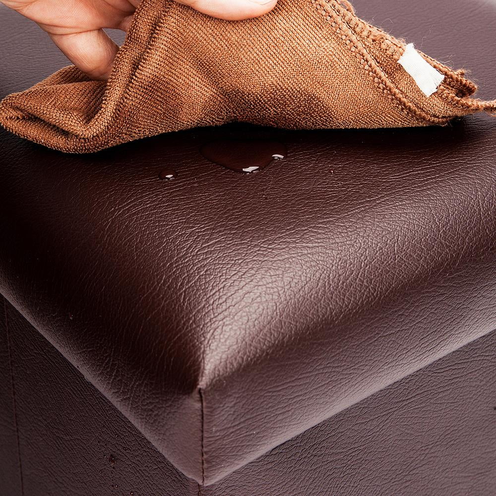 Folding Storage Cube Ottoman Brown X69799
