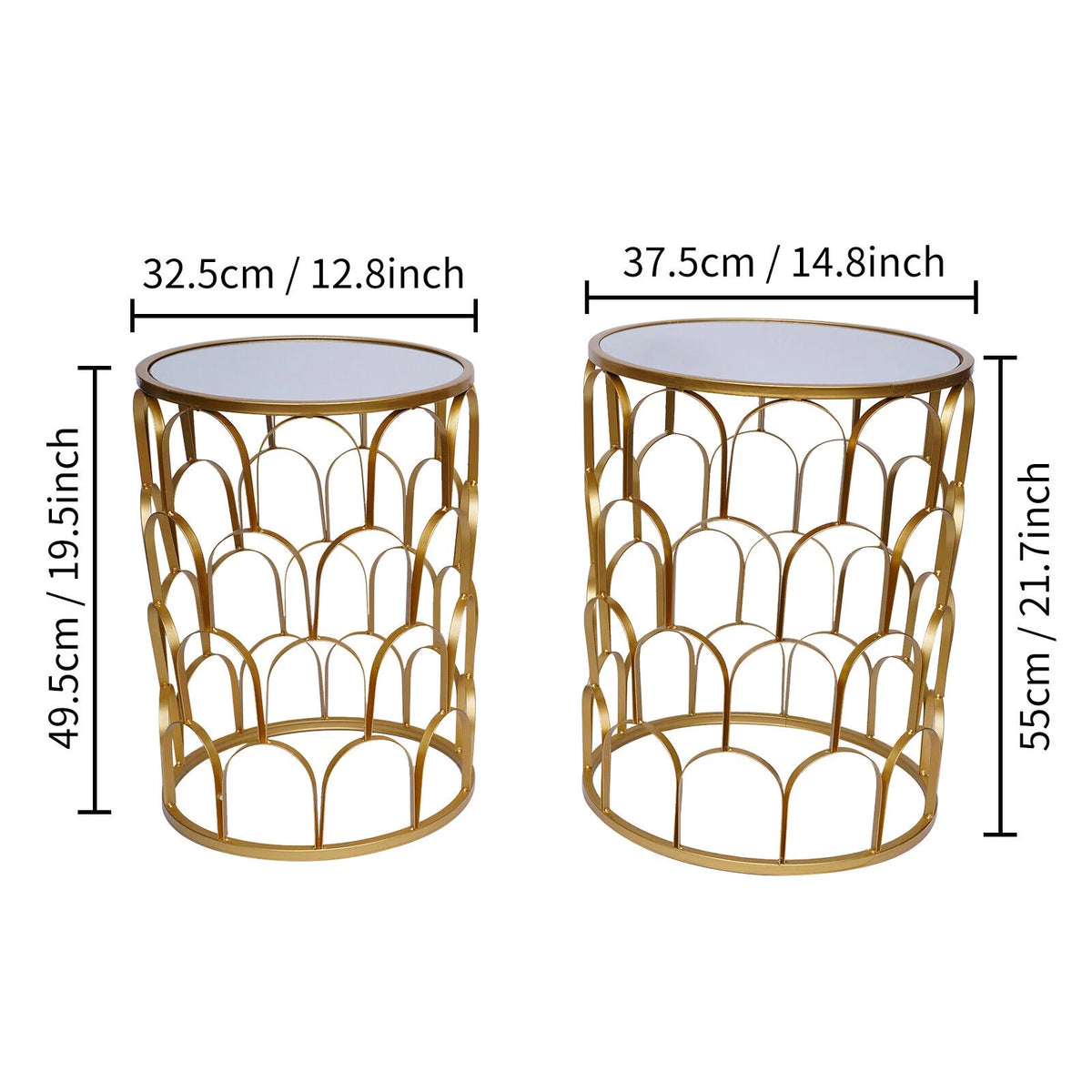 Metal Round Gold End Table K6150