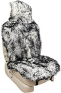 Genuine Australian Sheepskin Car Seat Cover, 1pc - White/Black L342495