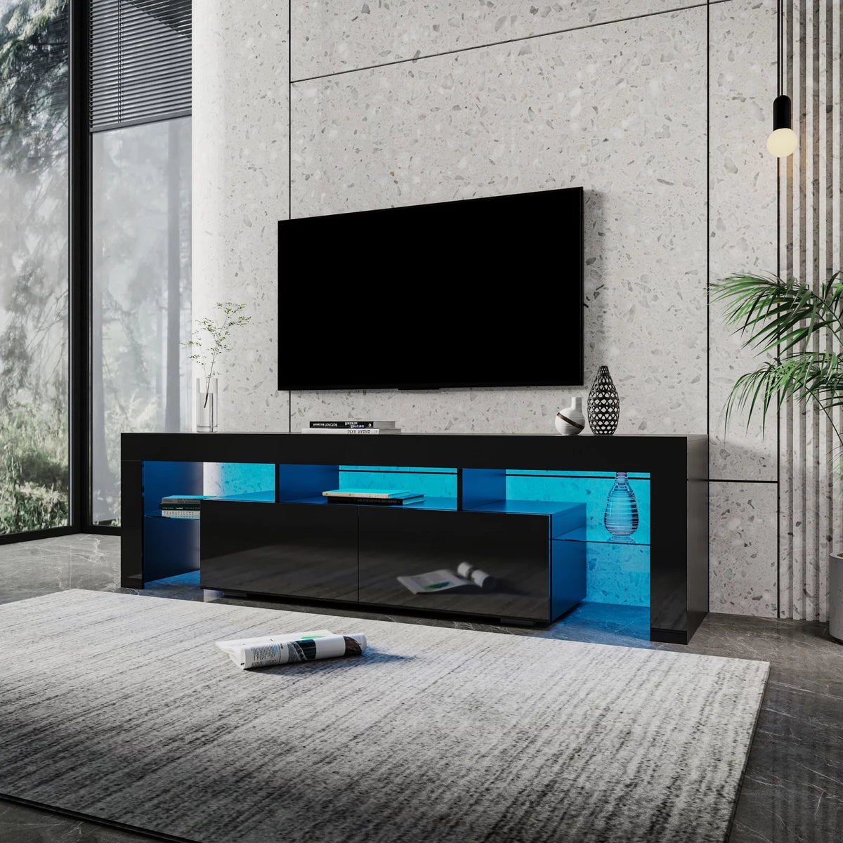Black Modern LED TV Stand up to 80'' P69933