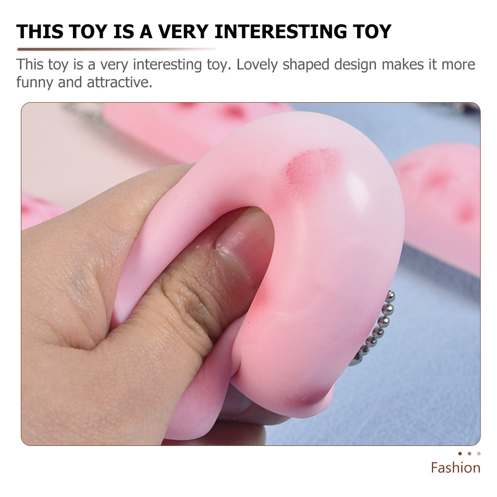 3 Pcs Squeeze Tofu Toy Cartoon Miniature Key Hanging Decor J6648