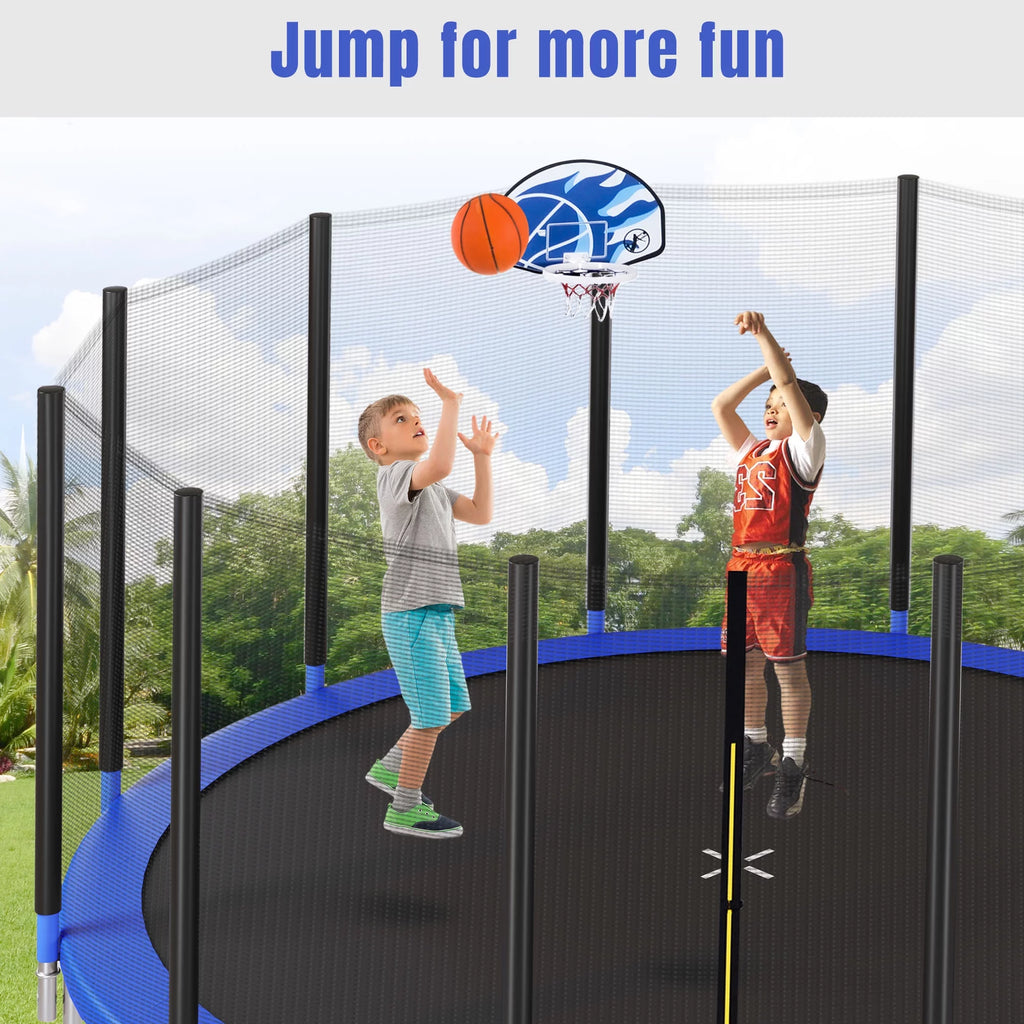 16FT Trampoline with Enclosure, Ladder, Basketball Hoop X1262