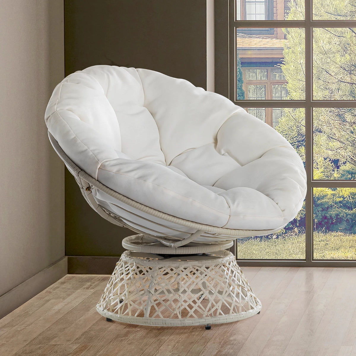 360 Swivel Papasan Chair with Fabric Cushion K993