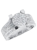 10k White Gold Ladies Round Cluster Diamond Ring D5270