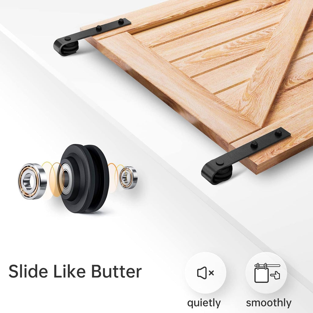 6.6 FT Heavy Duty Sliding Barn Door Hardware Track Kit Q504