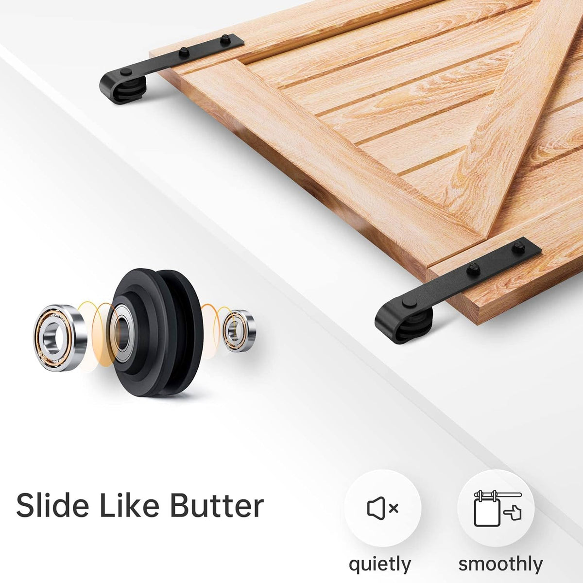 6.6 FT Heavy Duty Sliding Barn Door Hardware Track Kit Q504
