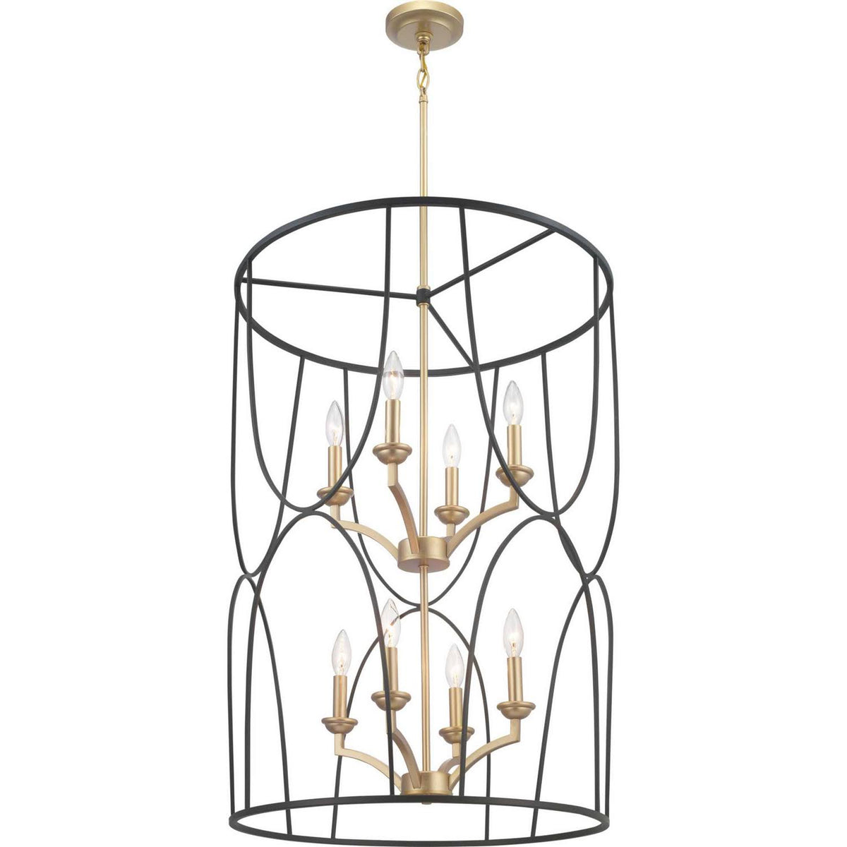 Eight Light Foyer Black E170