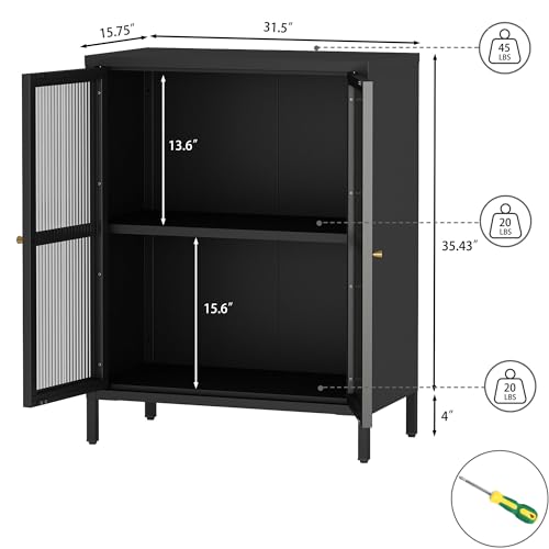 Black 2 Door Metal Storage Cabinet O7839