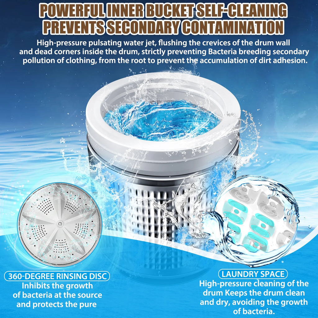 15.6lbs Fully Automatic Portable Washing Machine with LED Display Q3797