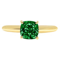 Green Simulated Emerald 18k Yellow Gold Solitaire Ring Y69544