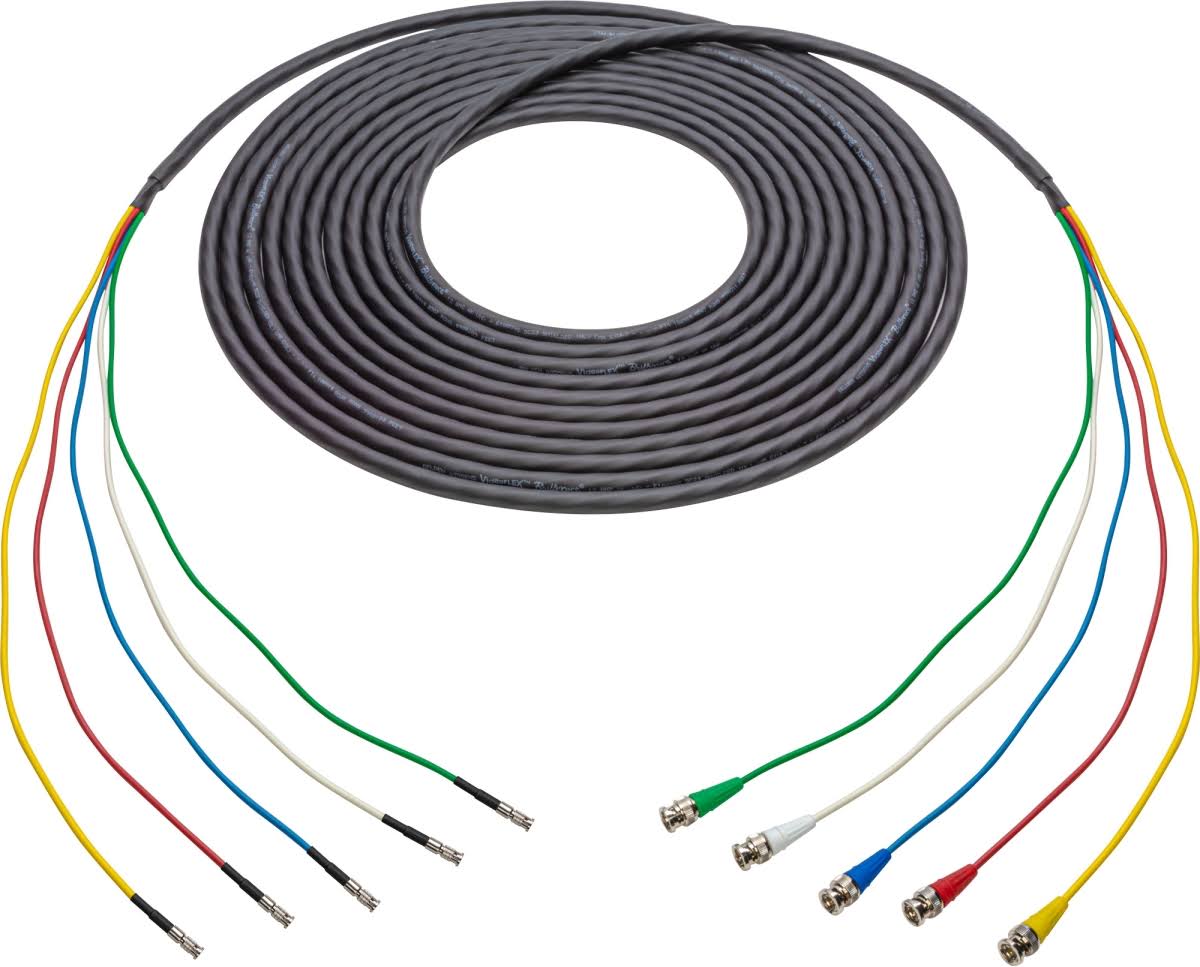 12G-SDI-4K UHD 5-Channel BNC Male to HDBNC Male Snake Cable Black 100 ft. P320755