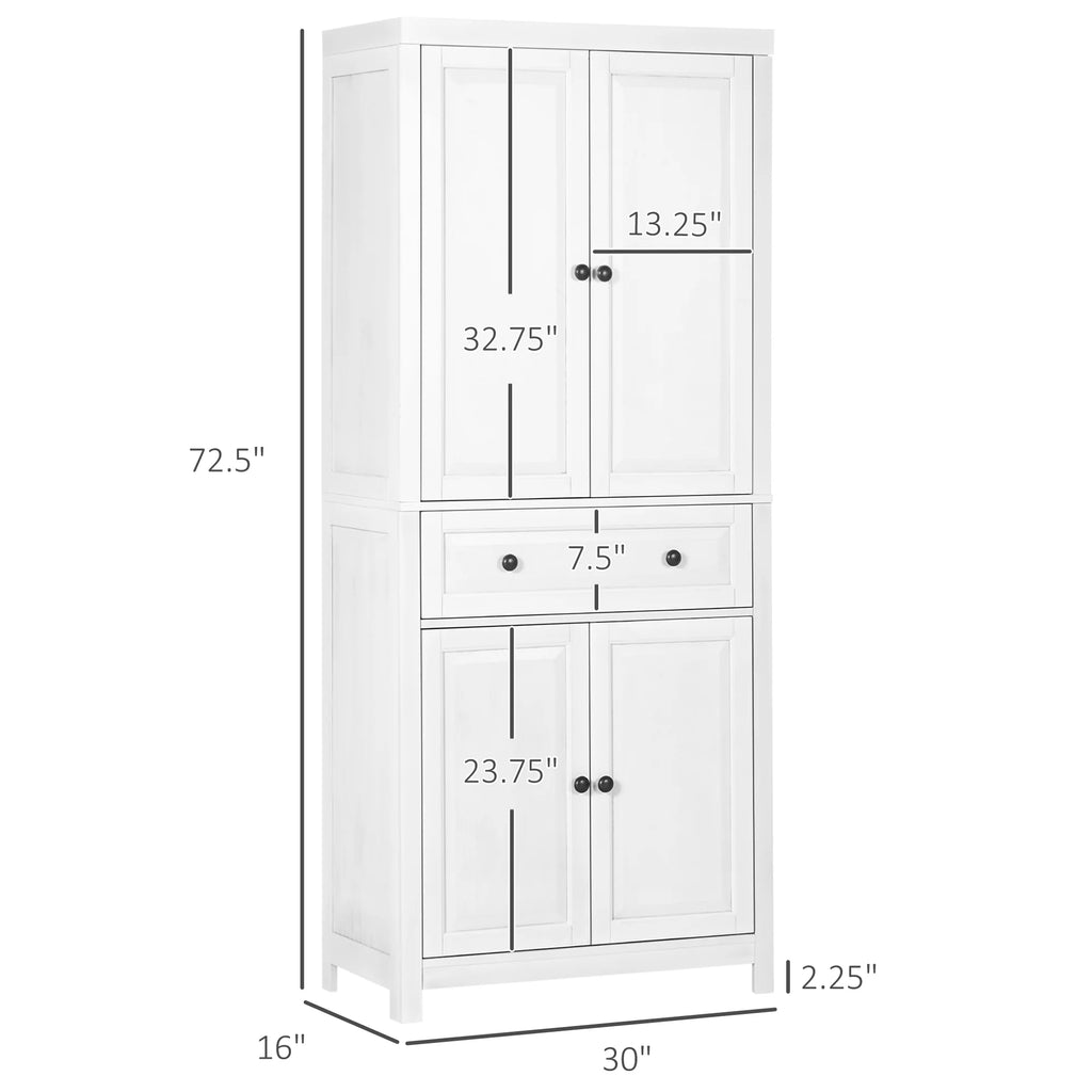 White Pinewood Kitchen Pantry Storage Cabinet G9014