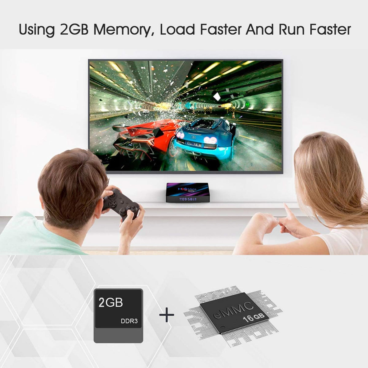 2GB RAM 16GB ROM 4K Smart TV Box Pack of 2 U147163