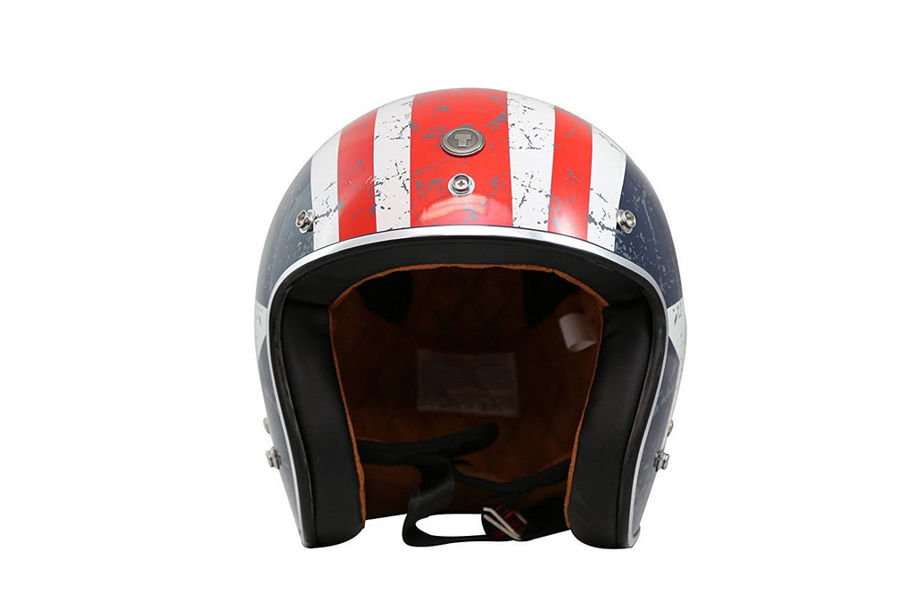 3/4 Helmet with Rebel Star Graphic (White, Medium) B3112