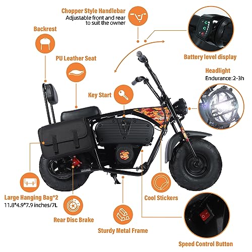 36V 1000W Electric Dirt Bike, 2-Speed Off-Road Motorcycle, Dark Red M814