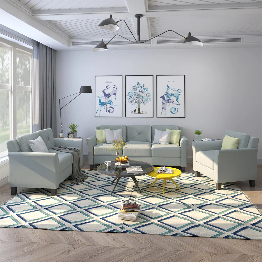 Gray Button Tufted Sofa Set (Set of 3) K29094