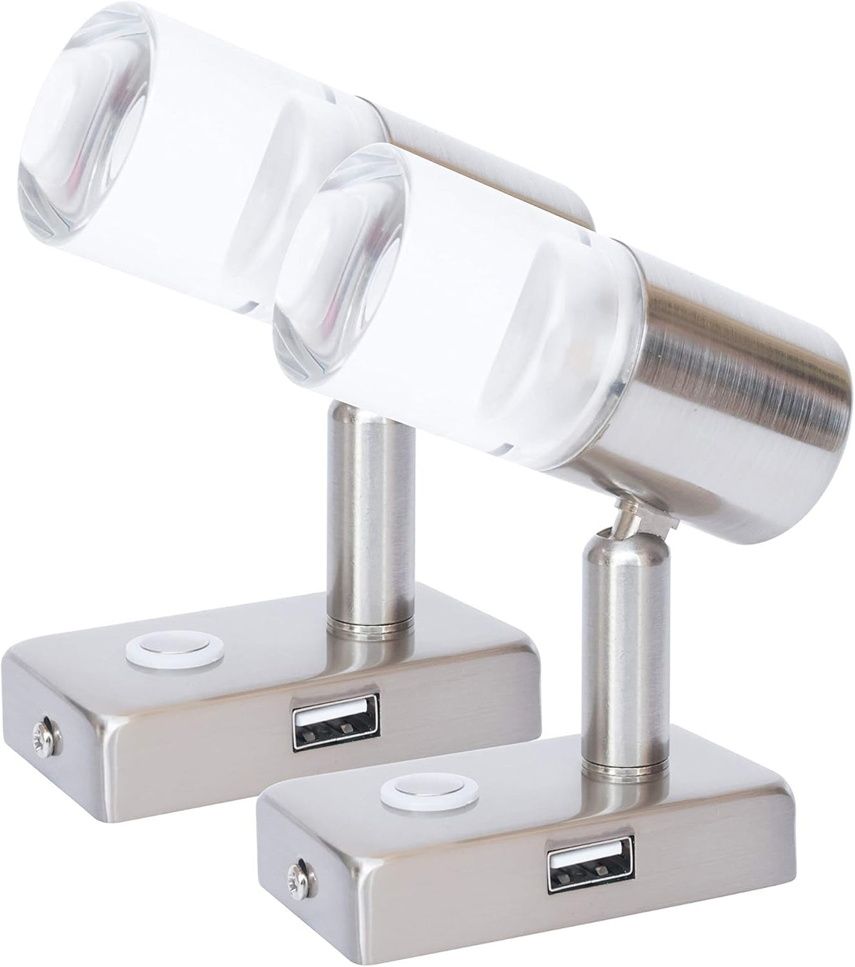 12V LED RV Interior Reading Light 3W with USB Port Dimmable Touch Switch Warm Two Pack R63492
