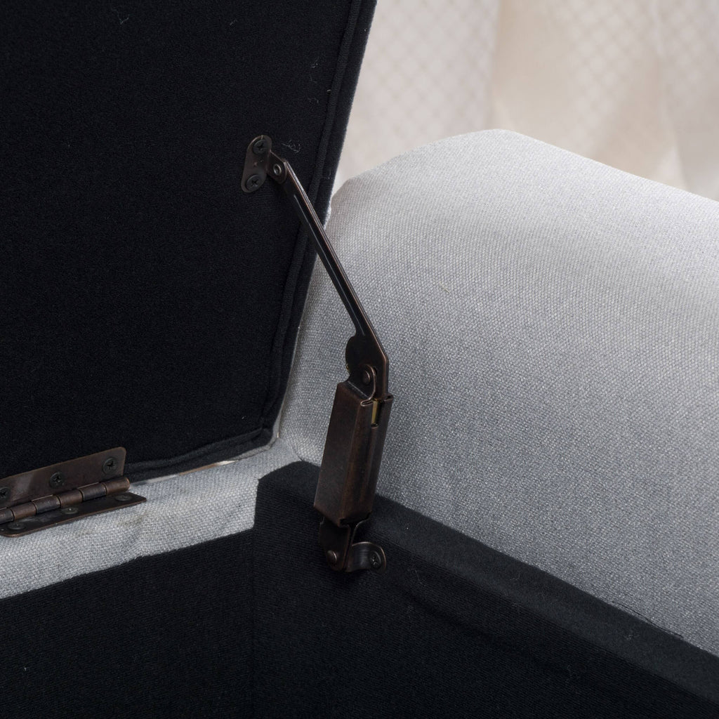 Tufted Fabric Armed Storage Ottoman Bench D93099