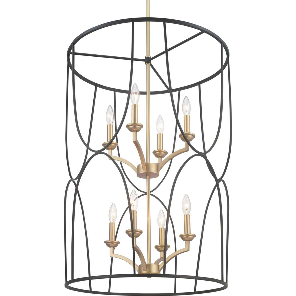Eight Light Foyer Black E170