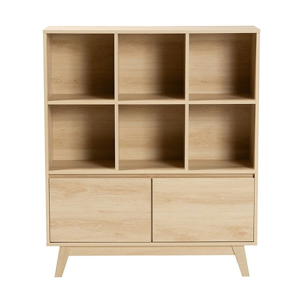 Oak Brown Finished Wood Bookshelf Z699