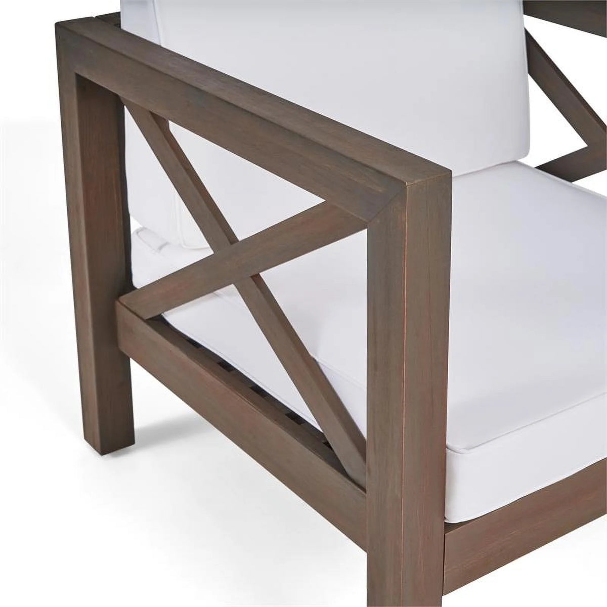 Teak & Red 4 Seater Outdoor Loveseat Chat Set P91100