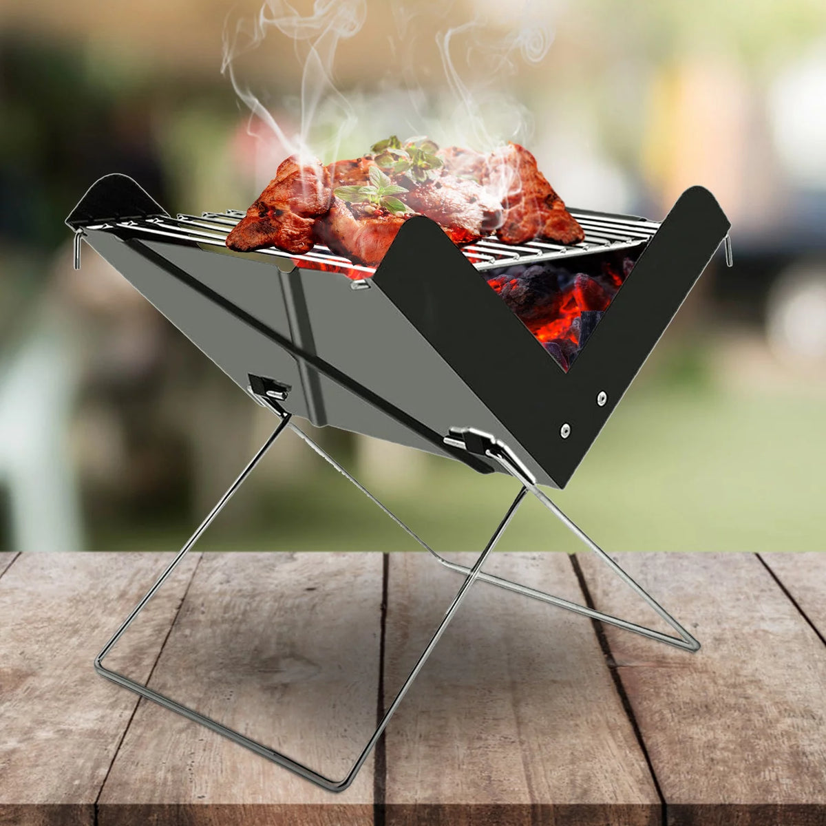 Foldable Mini Stainless Steel BBQ Grill D892321