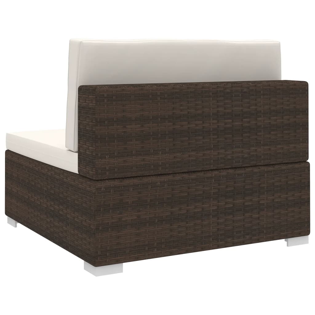 Brown Poly Rattan Sectional Middle Seat with Cushions E474735