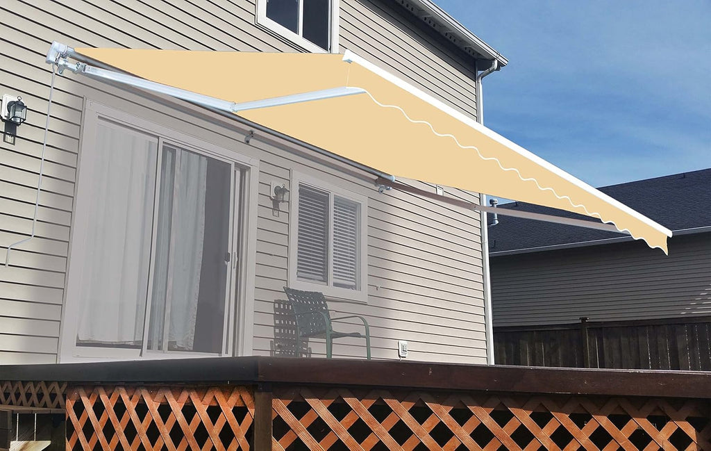 Brown 13 x 10 Feet Retractable Patio Awning Q960486