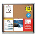 Enclosed Cork Bulletin Board with Swing Door, 30 x 27, Silver Aluminum Frame Q193500