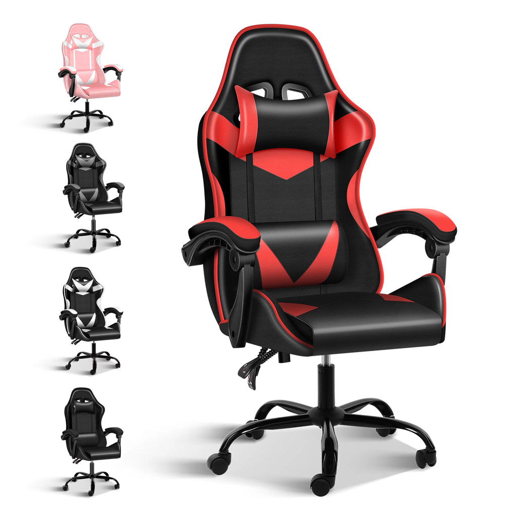 Black Red Ergonomic Adjustable Swivel Gaming Chair A214179