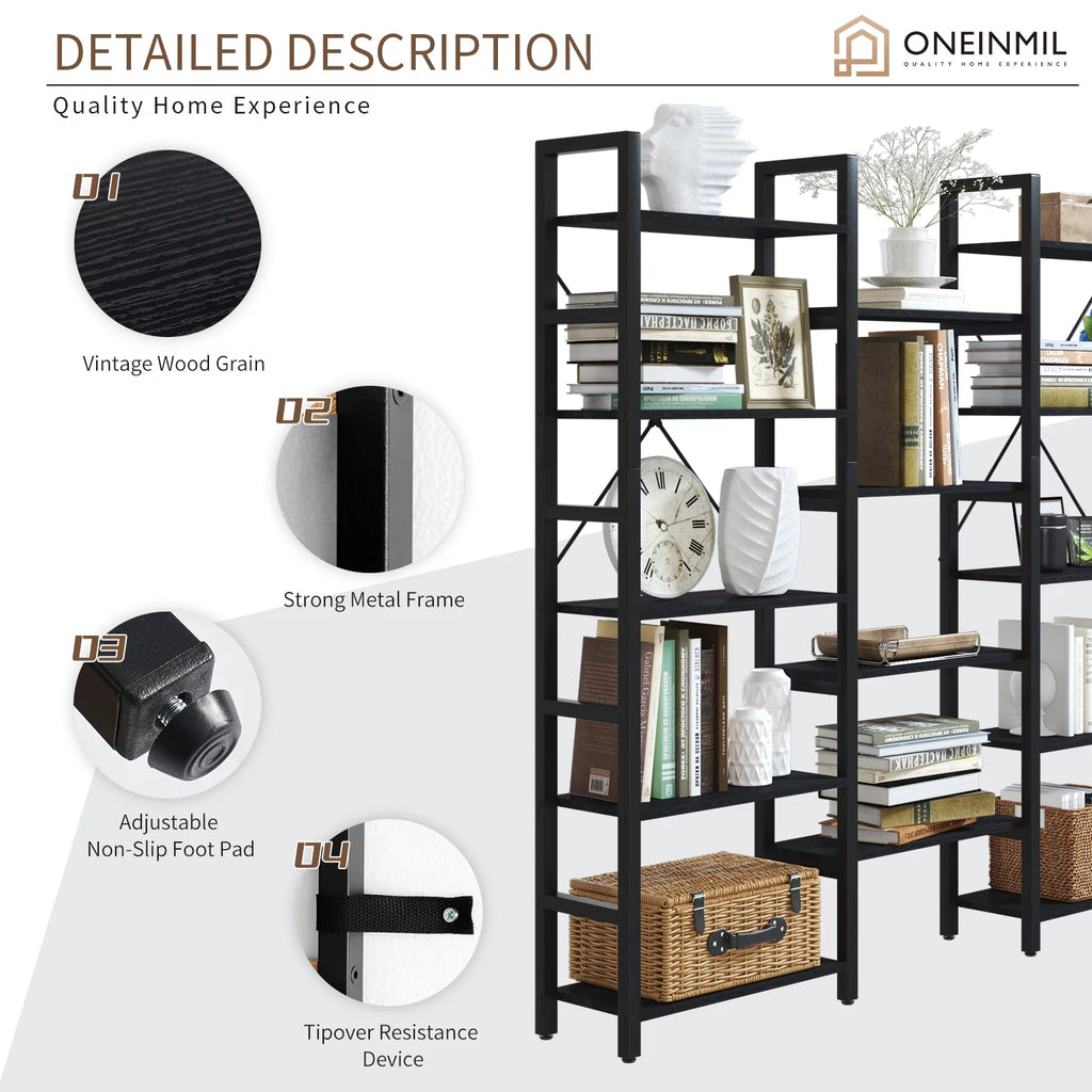 5 Tier 59" Tall Bookshelf F523