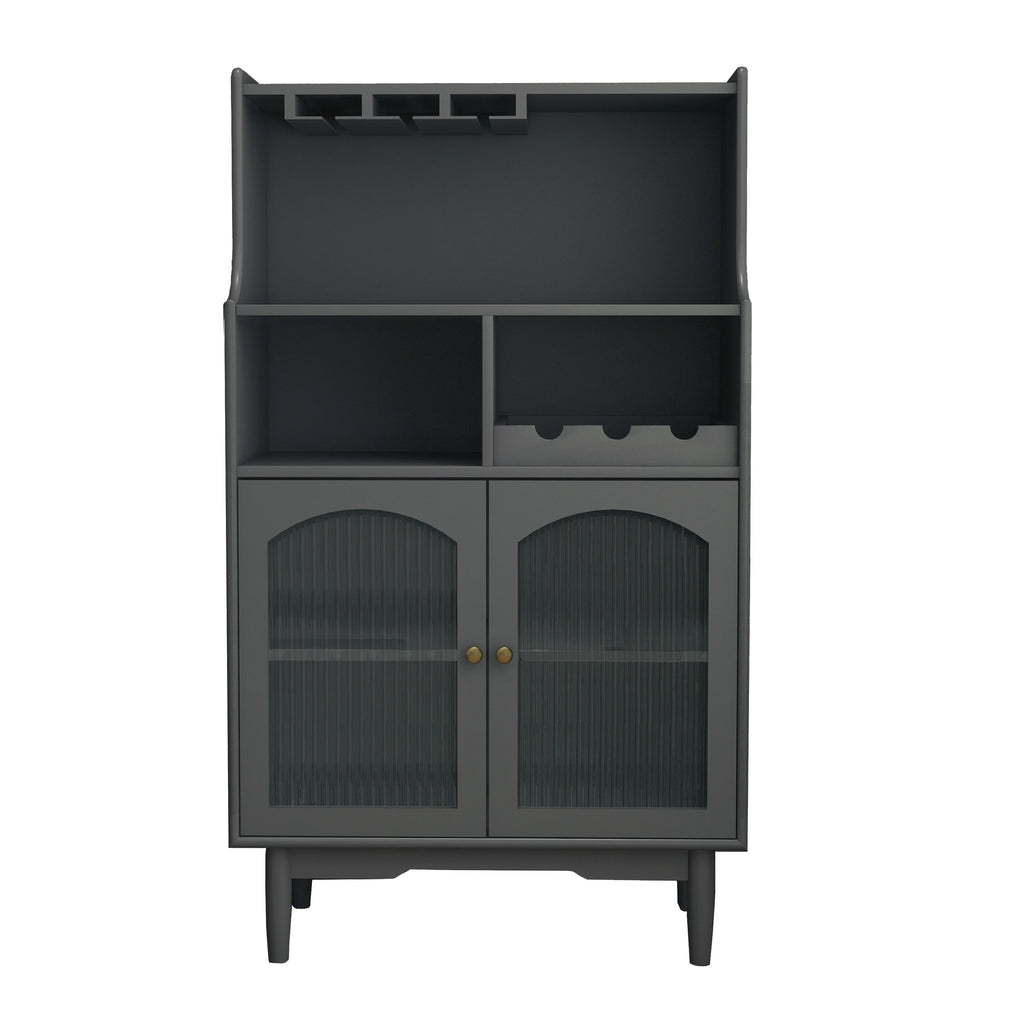 Grey Cabinet with Glass Doors B993