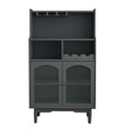 Grey Cabinet with Glass Doors B993