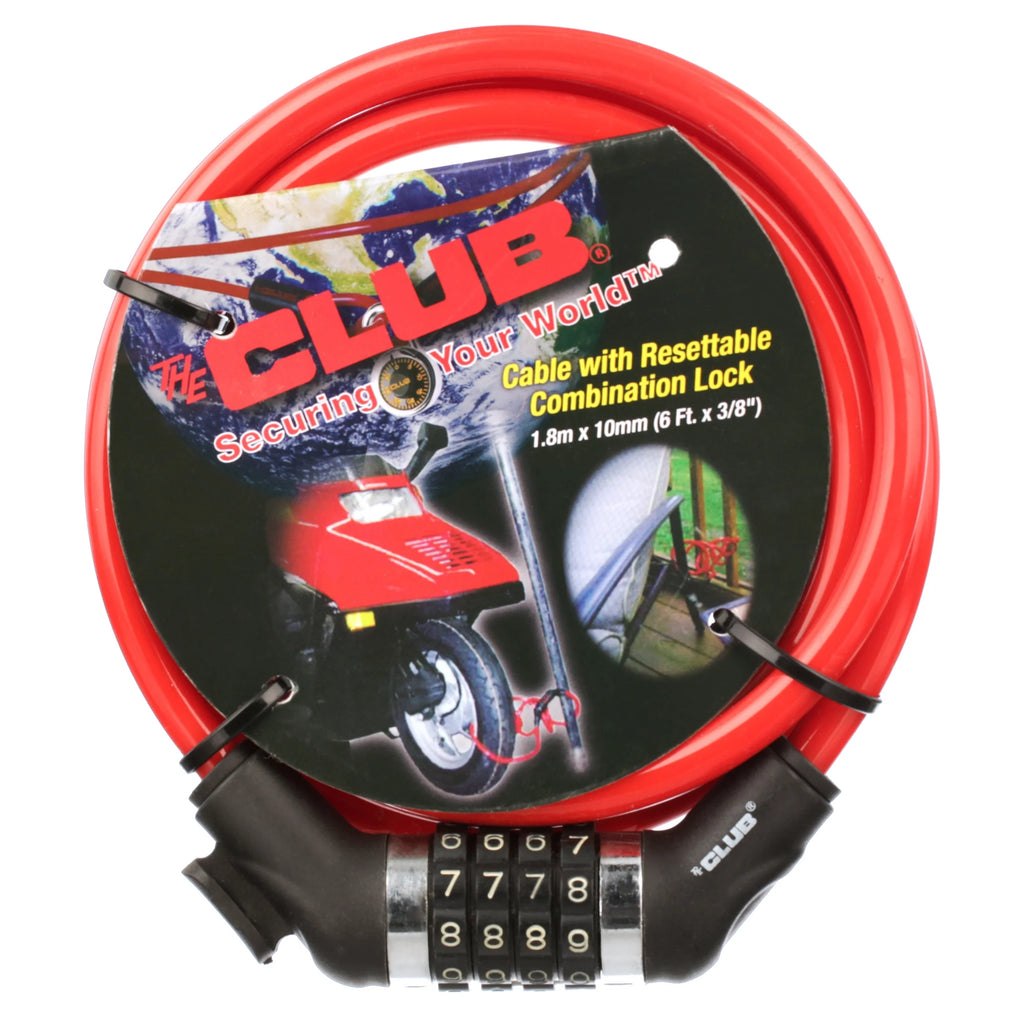 Red 6 Foot Resettable Cable Lock M587