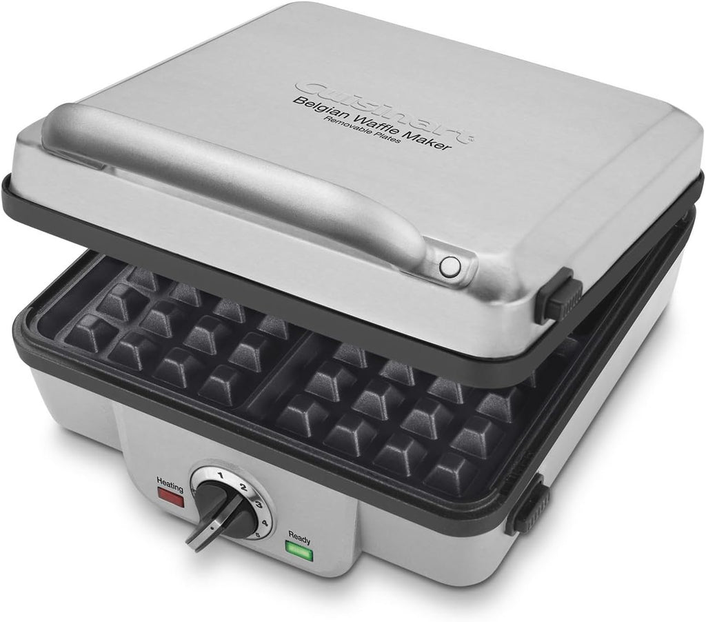 Silver Belgian Waffle Iron with Pancake Plates S19382