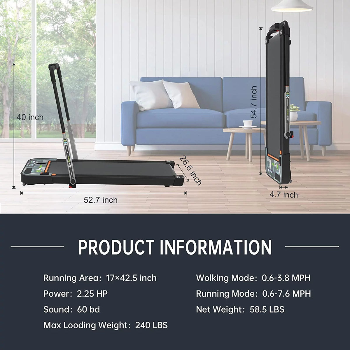 2 in 1 Folding Treadmill S11595