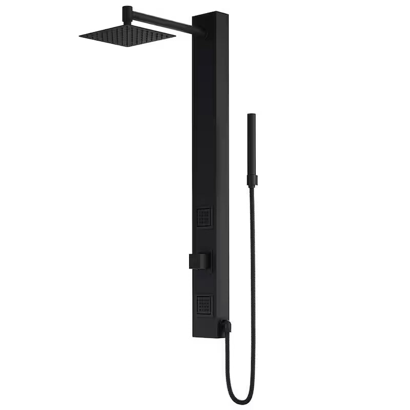 Matte Black 2-Jet Shower Panel System with Hand Shower Wand M131847