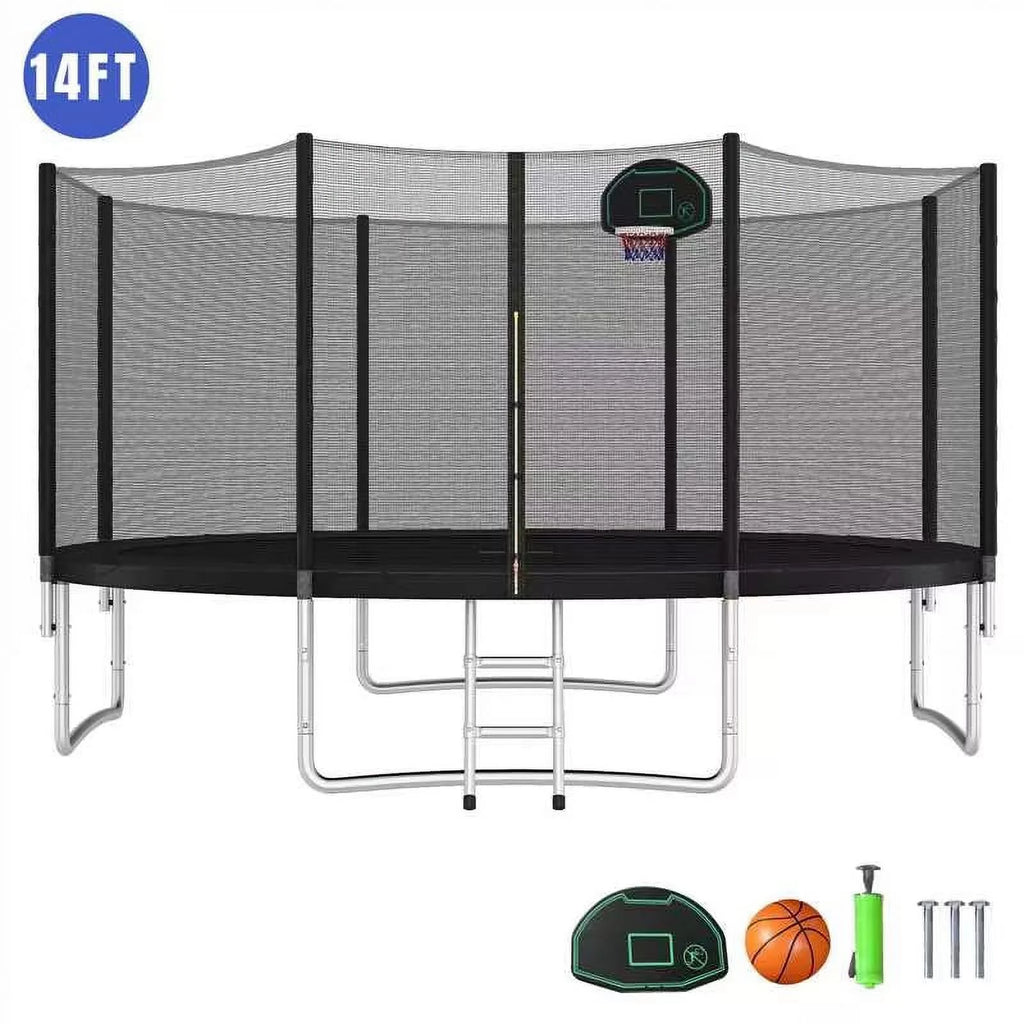 16FT Trampoline with Enclosure, Ladder, Basketball Hoop X1262