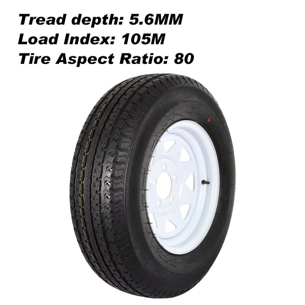 ST205/75R14 8-Ply Trailer Tire with Rim Set of 2 V492464