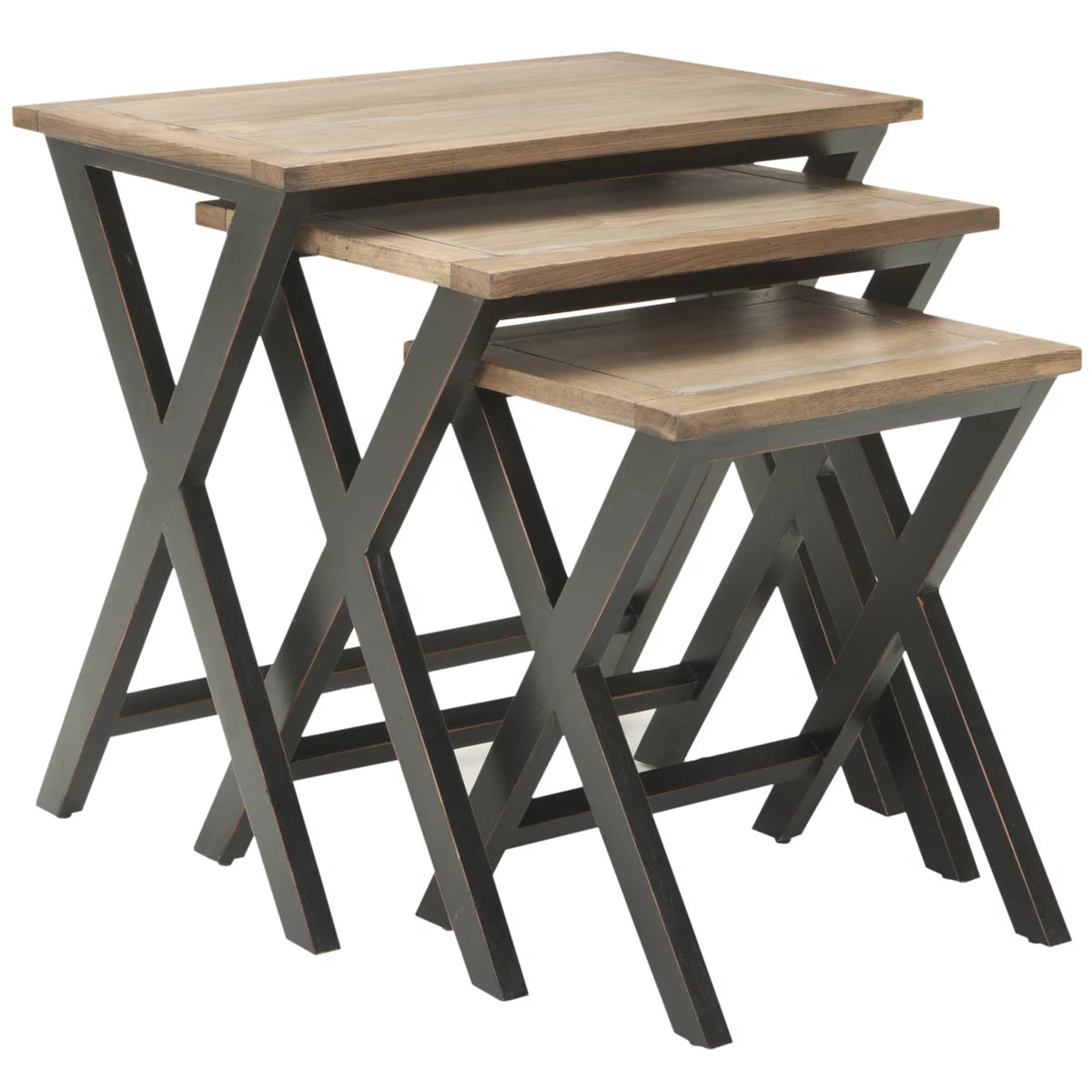 Black Oak Stacking Tray Tables F260