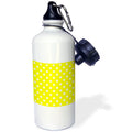 Yellow and White Polka Dot Print 21 oz Sports Water Bottle Z1519