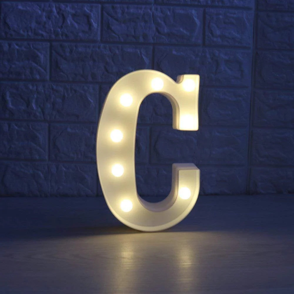 Light up Letter LED Alphabet Number Symbol Plastic Decoration D1623