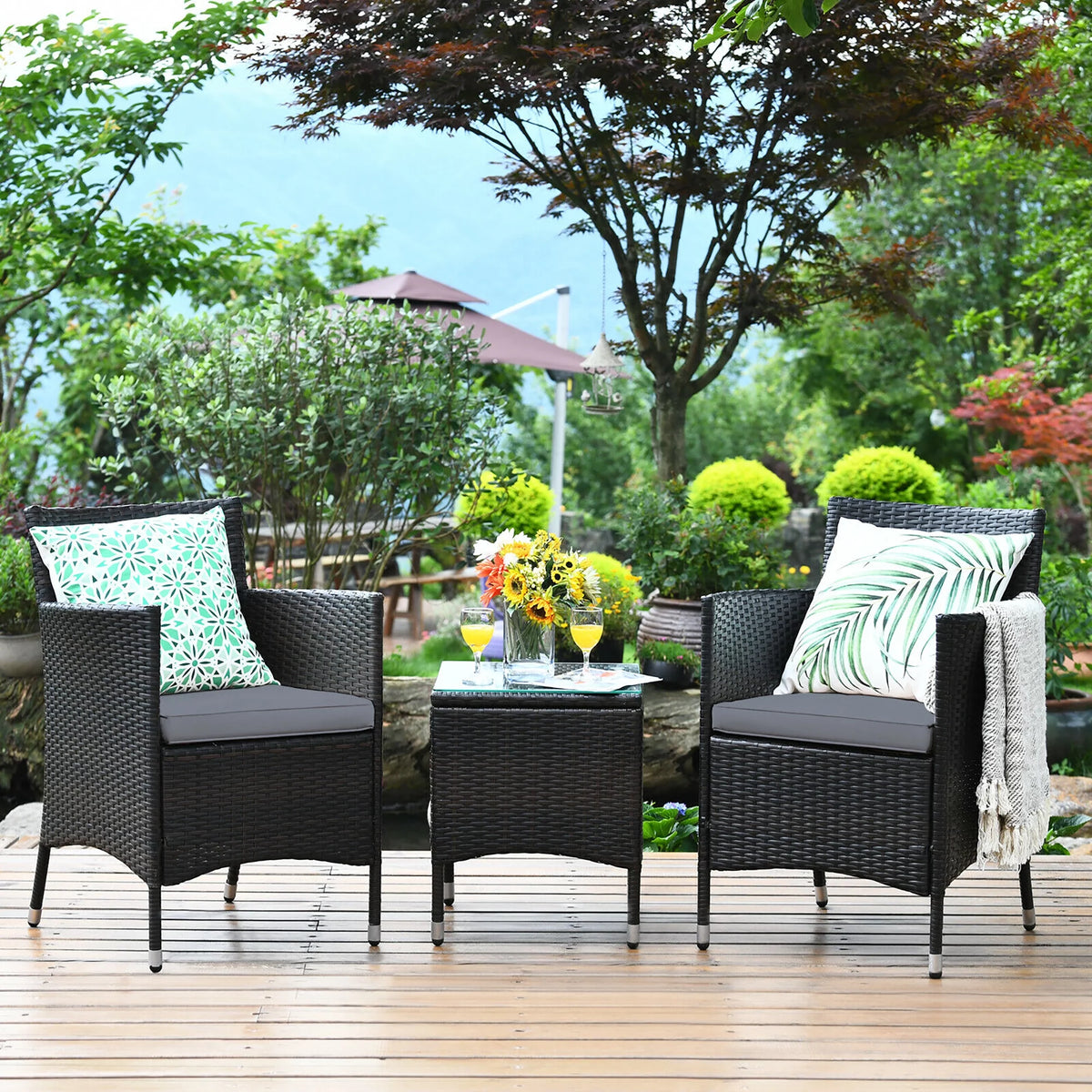 3 PCS Rattan Wicker Furniture Set G512056