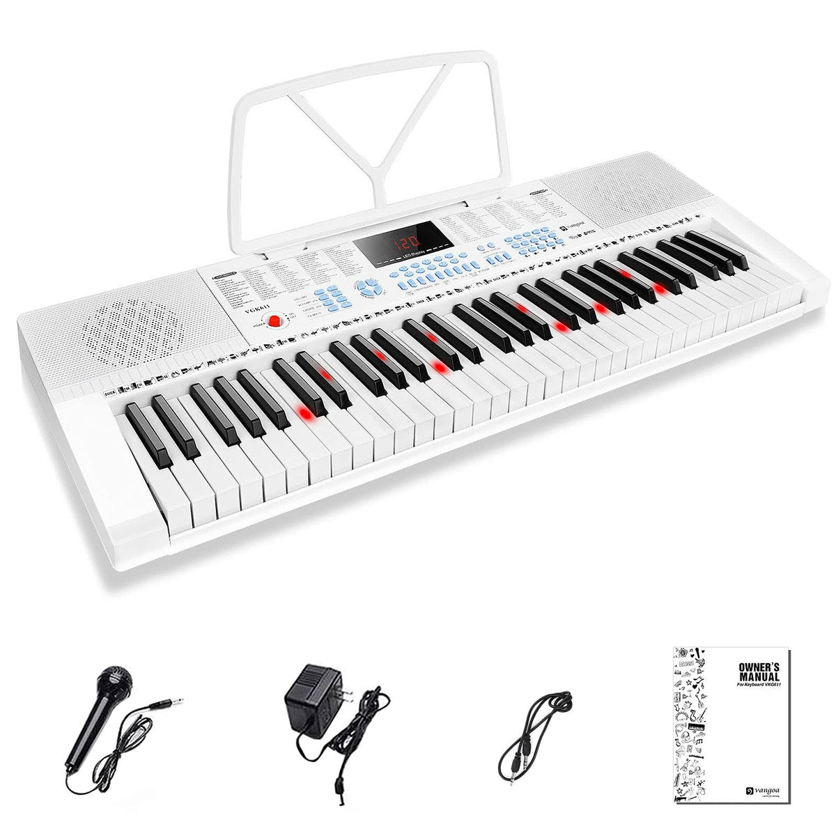 61 Key Electric Piano Keyboard with Microphone E95942