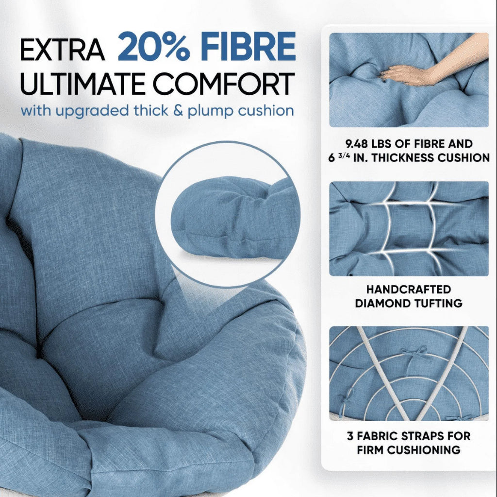 360 Swivel Papasan Chair with Fabric Cushion K993