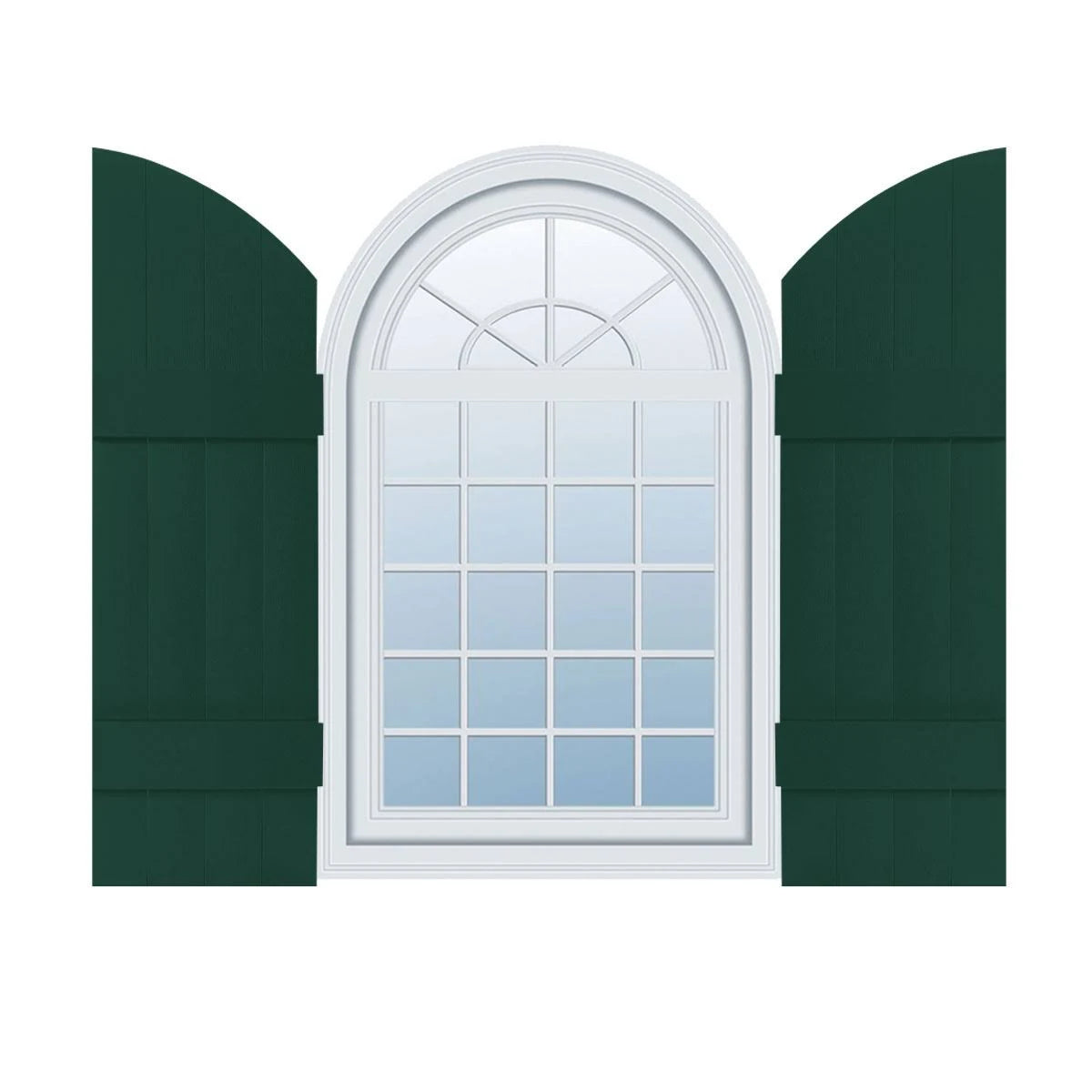 Midnight Green Vinyl Board and Batten Shutters Pair K67996