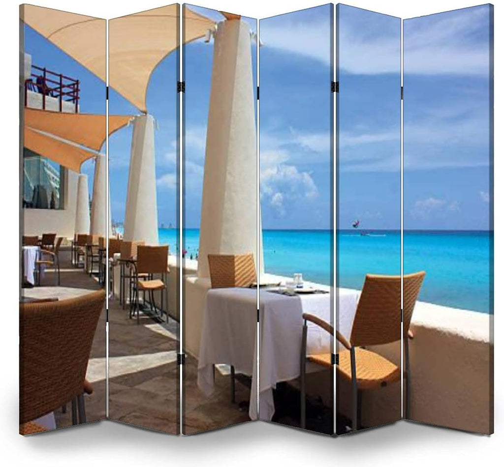 6 Panels Folding Canvas Screen Divider A5588