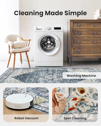 8x10 Washable Low-Profile Area Rug with Non-Slip Backing H338