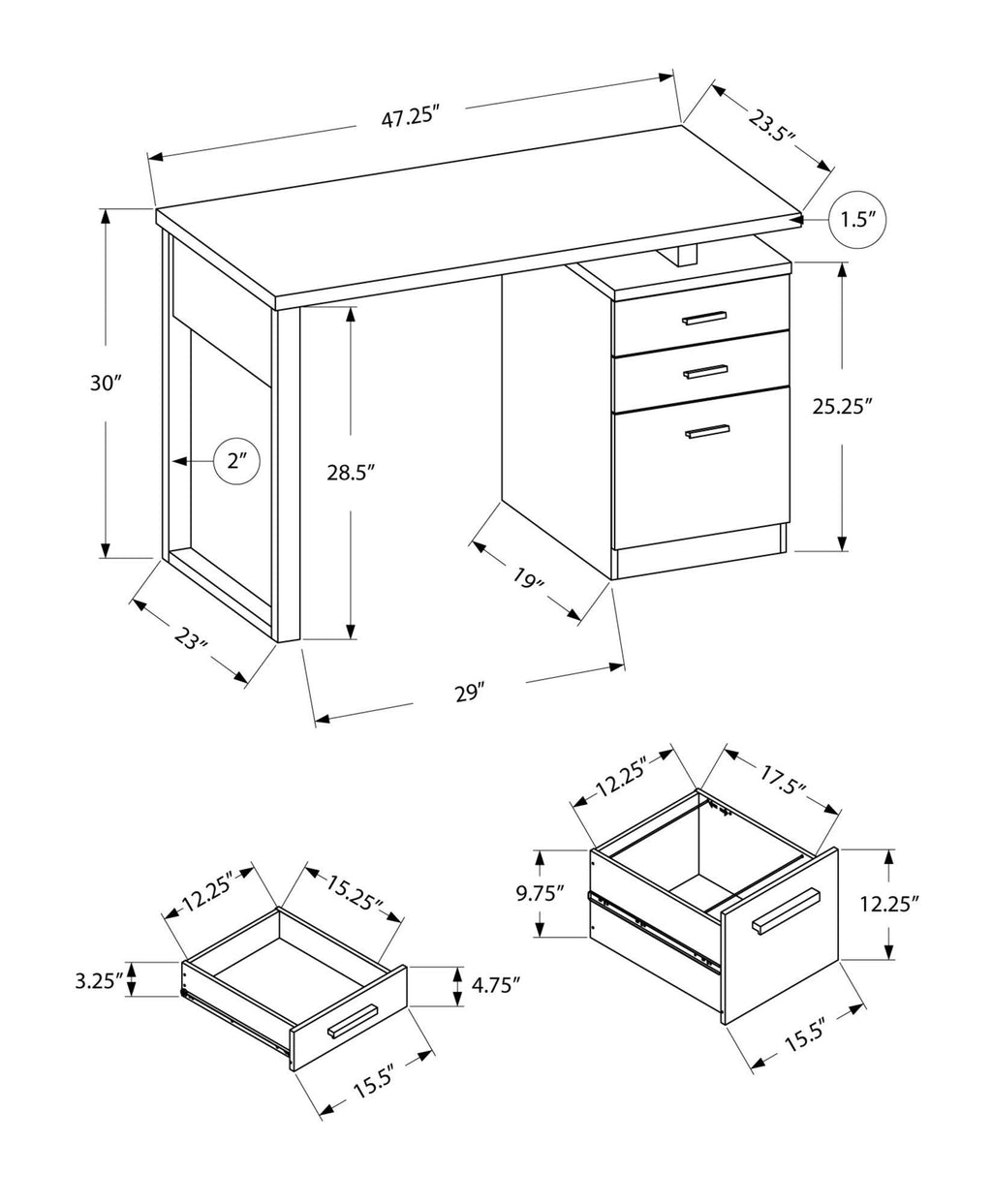 Grey Reclaimed Wood Computer Desk R4746